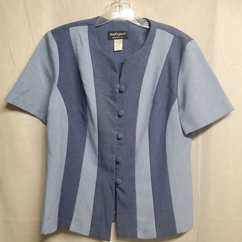 Women's Two-Tone Blue Blazer With Matching Pant